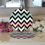 - Supla2li-3154-Gorsel3 - Realhomes  Realhomes Pembe Mavi Geometrik Mermer Zeminli Dijital Baskılı Modern 2'li Yuvarlak Servis Altlığı - Supla Realhomes