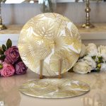 Realhomes Vizon Renk Amazon Yaprakları Temalı Modern 2'li Yuvarlak Servis Altlığı - Supla Realhomes