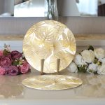 Realhomes Vizon Renk Amazon Yaprakları Temalı Modern 2'li Yuvarlak Servis Altlığı - Supla Realhomes