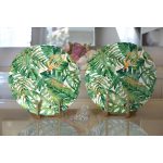 Realhomes Amazon Yaprakları Dijital Baskılı Modern 2'li Yuvarlak Servis Altlığı - Supla Realhomes