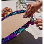 Realhomes Lacivert Tropikal Desenli Dijital Baskılı Modern 2'li Yuvarlak Servis Altlığı - Supla Realhomes