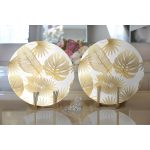 - Supla2li-3159-Gorsel2 - Realhomes Realhomes Beyaz Zeminde Vizon Yapraklar Dijital Baskılı Modern 2'li Yuvarlak Servis Altlığı - Supla Realhomes