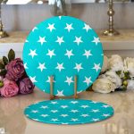 - Supla2li-316-Gorsel1 - Realhomes  Realhomes Modern Yıldız Desenli Dijital Baskılı 2'li Yuvarlak Servis Altlığı - Supla Realhomes