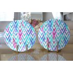 - Supla2li-3162-Gorsel2 - Realhomes Realhomes Geometrik Zeminde Tüy Desenli Modern 2'li Yuvarlak Servis Altlığı - Supla Realhomes