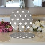 Realhomes Yıldız Desenli Dijital Baskılı Modern 2'li Yuvarlak Servis Altlığı - Supla Realhomes