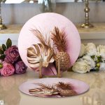 Realhomes 3D Yaprak ve Ananas Desenli Özel Tasarım Modern 2'li Yuvarlak Servis Altlığı - Supla Realhomes