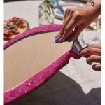 Realhomes Pembe Altın Varaklı Ogea Desenli Modern 2'li Yuvarlak Servis Altlığı - Supla Realhomes