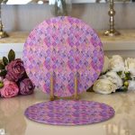 - Supla2li-3179-Gorsel1 - Realhomes Realhomes Geometrik Açık Pudra Renkli Modern 2'li Yuvarlak Servis Altlığı - Supla Realhomes