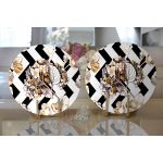 Realhomes Zigzag Zeminde Çiçekler Temalı Modern 2'li Yuvarlak Servis Altlığı - Supla Realhomes