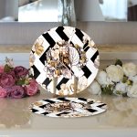 Realhomes Zigzag Zeminde Çiçekler Temalı Modern 2'li Yuvarlak Servis Altlığı - Supla Realhomes