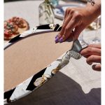 Realhomes Zigzag Zeminde Çiçekler Temalı Modern 2'li Yuvarlak Servis Altlığı - Supla Realhomes