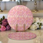 - Supla2li-3186-Gorsel1 - Realhomes Realhomes Pudra Zeminli Ogea Desenli Özel Tasarım Modern 2'li Yuvarlak Servis Altlığı - Supla Realhomes