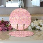 - Supla2li-3186-Gorsel3 - Realhomes Realhomes Pudra Zeminli Ogea Desenli Özel Tasarım Modern 2'li Yuvarlak Servis Altlığı - Supla Realhomes