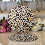 Realhomes Zebra Desenli Altın Detaylı Modern 2'li Yuvarlak Servis Altlığı - Supla Realhomes