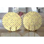 - Supla2li-3196-Gorsel2 - Realhomes  Realhomes Geometrik Altın Renkte Desenler Modern 2'li Yuvarlak Servis Altlığı - Supla Realhomes