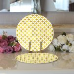 - Supla2li-3196-Gorsel3 - Realhomes  Realhomes Geometrik Altın Renkte Desenler Modern 2'li Yuvarlak Servis Altlığı - Supla Realhomes