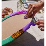 Realhomes Yeşil ve Mor Ananas Temalı Özel Tasarım Modern 2'li Yuvarlak Servis Altlığı - Supla Realhomes