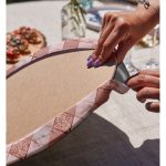 Realhomes Pudra Renkli Üçgen Zeminli Modern 2'li Yuvarlak Servis Altlığı - Supla Realhomes