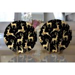 - Supla2li-3215-Gorsel2 - Realhomes  Realhomes Altın Detaylı Geyikler Desenli Modern 2'li Yuvarlak Servis Altlığı - Supla Realhomes