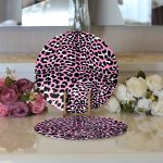 - Supla2li-3217-Gorsel3 - Realhomes Realhomes Pembe Renkli Leopar Desenli Modern 2'li Yuvarlak Servis Altlığı - Supla Realhomes
