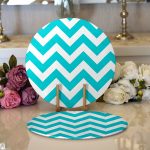 Realhomes Zigzag Desen Dijital Baskılı Modern 2'li Yuvarlak Servis Altlığı - Supla Realhomes