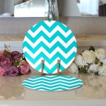 Realhomes Zigzag Desen Dijital Baskılı Modern 2'li Yuvarlak Servis Altlığı - Supla Realhomes