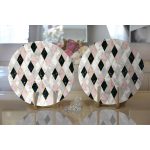 - Supla2li-3225-Gorsel2 - Realhomes Realhomes Mermer Zeminli Baklava Desenli Özel Tasarım Modern 2'li Yuvarlak Servis Altlığı - Supla Realhomes