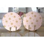 Realhomes Pembe Zeminde Kartanesi Detaylı Özel Tasarım Modern 2'li Yuvarlak Servis Altlığı - Supla Realhomes