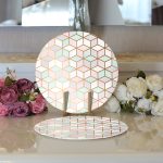 - Supla2li-3231-Gorsel3 - Realhomes Realhomes Geometrik Desenli 3D Özel Tasarımlı Modern 2'li Yuvarlak Servis Altlığı - Supla Realhomes