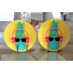 - Supla2li-3234-Gorsel2 - Realhomes Realhomes Sarı Zeminli Ananas Detaylı Modern 2'li Yuvarlak Servis Altlığı - Supla Realhomes