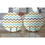 - Supla2li-3235-Gorsel2 - Realhomes Realhomes Mavi Gri Gold Zigzag Desenli Özel Tasarımlı Modern 2'li Yuvarlak Servis Altlığı - Supla Realhomes