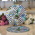 - Supla2li-3238-Gorsel1 - Realhomes Realhomes Zigzag Zeminli Yaz Egzotiği Özel Tasarımlı Modern 2'li Yuvarlak Servis Altlığı - Supla Realhomes