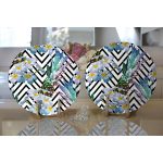 - Supla2li-3238-Gorsel2 - Realhomes Realhomes Zigzag Zeminli Yaz Egzotiği Özel Tasarımlı Modern 2'li Yuvarlak Servis Altlığı - Supla Realhomes