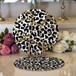 - Supla2li-3239-Gorsel1 - Realhomes Realhomes Leopar Desenli Altın Detaylı Özel Tasarım Modern 2'li Yuvarlak Servis Altlığı - Supla Realhomes