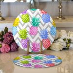 - Supla2li-3240-Gorsel1 - Realhomes Realhomes Gri Zigzag Desenli Ananaslar Modern 2'li Yuvarlak Servis Altlığı - Supla Realhomes