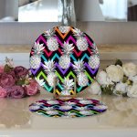 - Supla2li-3250-Gorsel3 - Realhomes  Realhomes Siyah Zigzag Temalı Ananas Desenli Modern 2'li Yuvarlak Servis Altlığı - Supla Realhomes