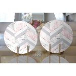 - Supla2li-3251-Gorsel2 - Realhomes Realhomes Mermer Zeminli Geometrik Tasarımlı Modern 2'li Yuvarlak Servis Altlığı - Supla Realhomes