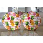 - Supla2li-3252-Gorsel2 - Realhomes Realhomes Pembe Zeminli Ananaslar Özel Tasarım Modern 2'li Yuvarlak Servis Altlığı - Supla Realhomes