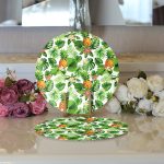 Realhomes Summer Tropikal Desenli Özel Tasarımlı Modern 2'li Yuvarlak Servis Altlığı - Supla Realhomes