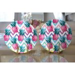 - Supla2li-3261-Gorsel2 - Realhomes  Realhomes Renkli Zigzag Desenli Ananaslar Modern Tasarımlı 2'li Yuvarlak Servis Altlığı - Supla Realhomes