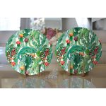 Realhomes Tropikal Orman Tasarımlı Dijital Baskılı Modern 2'li Yuvarlak Servis Altlığı - Supla Realhomes