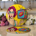 Realhomes Pop Art Wow Desenli Özel Tasarım Modern 2'li Yuvarlak Servis Altlığı - Supla Realhomes