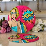 - Supla2li-3278-Gorsel1 - Realhomes Realhomes Pempe Pop Art Wow Tasarımlı Modern 2'li Yuvarlak Servis Altlığı - Supla Realhomes