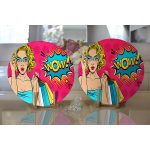 - Supla2li-3278-Gorsel2 - Realhomes Realhomes Pempe Pop Art Wow Tasarımlı Modern 2'li Yuvarlak Servis Altlığı - Supla Realhomes