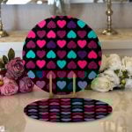 - Supla2li-3279-Gorsel1 - Realhomes  Realhomes Siyah Zeminde Kalpler Özel Tasarımlı Modern 2'li Yuvarlak Servis Altlığı - Supla Realhomes