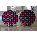 - Supla2li-3279-Gorsel2 - Realhomes  Realhomes Siyah Zeminde Kalpler Özel Tasarımlı Modern 2'li Yuvarlak Servis Altlığı - Supla Realhomes