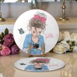 Realhomes Özel Tasarım Smile Take Up Desenli Modern 2'li Yuvarlak Servis Altlığı - Supla Realhomes