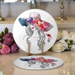 - Supla2li-3296-Gorsel1 - Realhomes Realhomes Renkli Şapka Tasarımlı Dijital Baskılı Modern 2'li Yuvarlak Servis Altlığı - Supla Realhomes