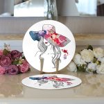 - Supla2li-3296-Gorsel3 - Realhomes Realhomes Renkli Şapka Tasarımlı Dijital Baskılı Modern 2'li Yuvarlak Servis Altlığı - Supla Realhomes