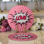 - Supla2li-3298-Gorsel1 - Realhomes Realhomes Retro Love Özel Tasarımlı Dijital Baskılı 2'li Yuvarlak Servis Altlığı - Supla Realhomes